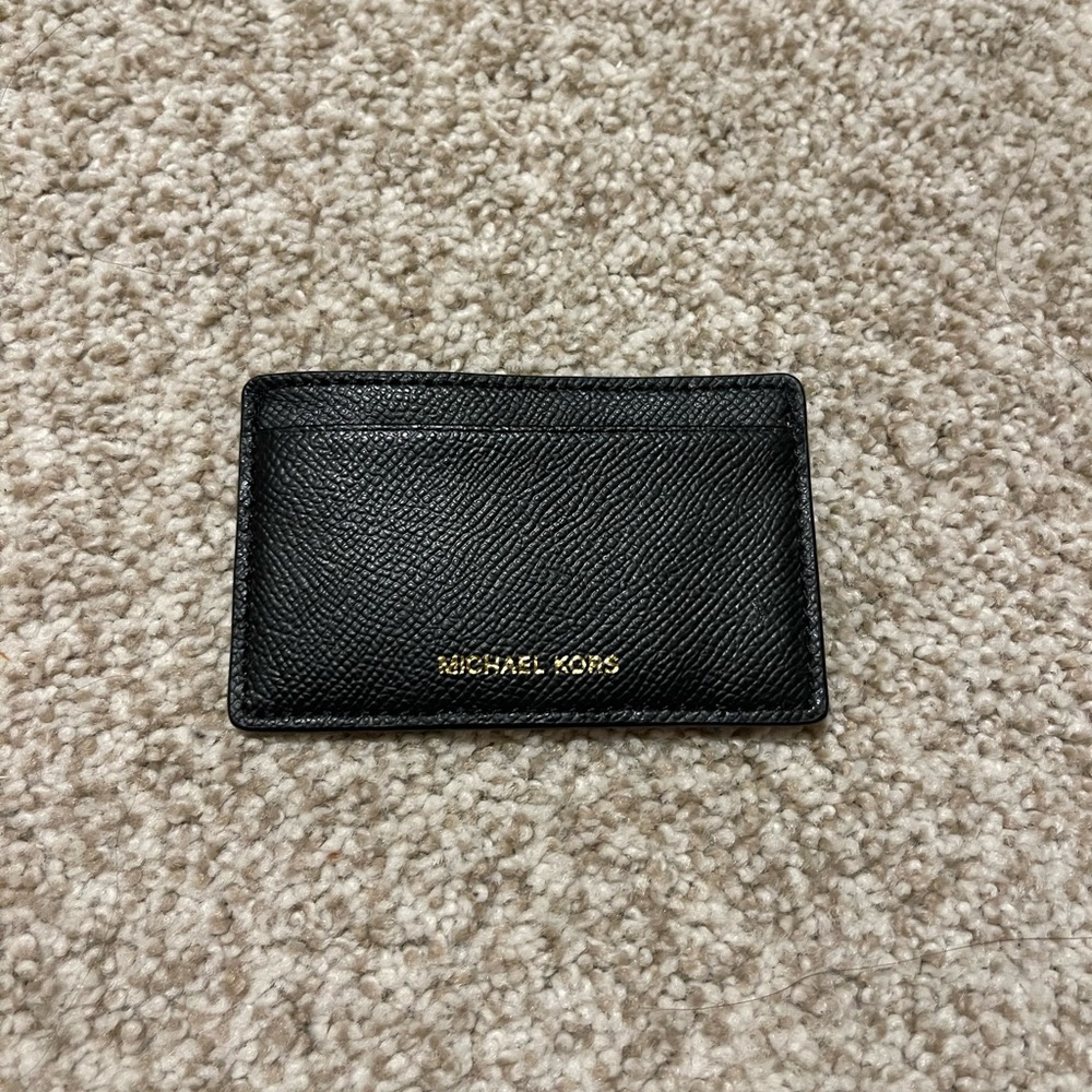 Michael Kors Black and Gold Card Holder
